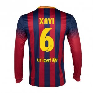 13-14 Barcelona #6 Xavi Home Long Sleeve Soccer Jersey Shirt 13-14 Barcelona #6 Xavi Home Long Sleeve Soccer Jersey Shirt