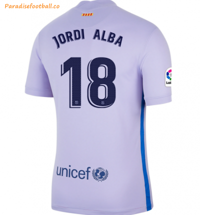 2021-22 Barcelona Away Soccer Jersey Shirt with JORDI ALBA 18 printing