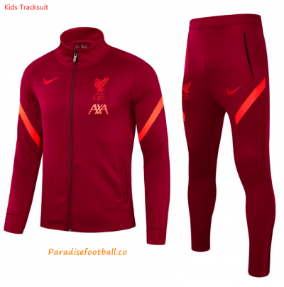 Kids 2021-22 Liverpool Red Training Kits Youth Jacket with Pants