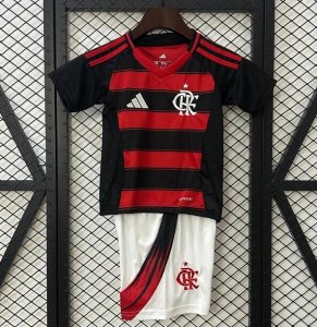 2025-26 Flamengo Kids Home Soccer Kits Shirt With Shorts