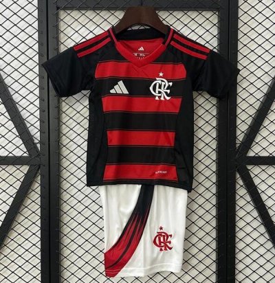 2025-26 Flamengo Kids Home Soccer Kits Shirt With Shorts