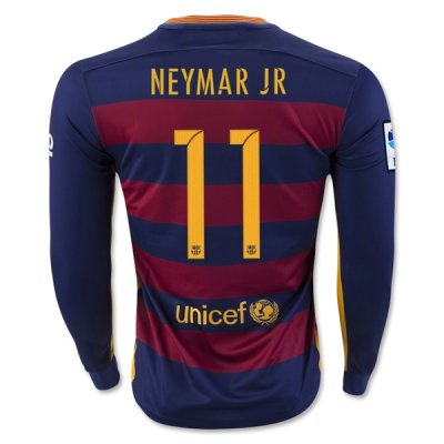 2015-16 Barcelona NEYMAR JR 11 LS Home Soccer Jersey