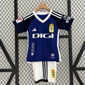 2023-24 Real Oviedo Kids Home Soccer Kits Shirt With Shorts