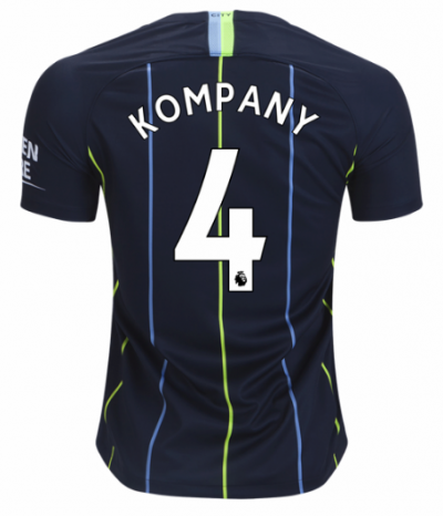 2018-19 Manchester City Away Soccer Jersey Shirt Vincent Kompany #4