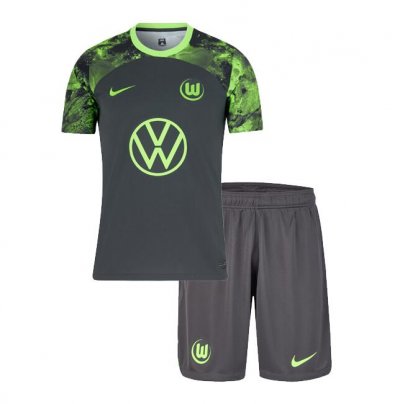 2023-24 Wolfsburg Kids Away Soccer Kits Shirt With Shorts