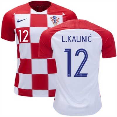 2018 World Cup Croatia Home Soccer Jersey Shirt Lovre Kalinic #12