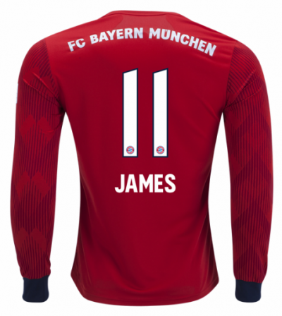 2018-19 Bayern Munich LS Home Soccer Jersey Shirt James Rodriguez #11