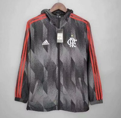 2021-22 Flamengo Grey Hoodie Windrunner Jacket