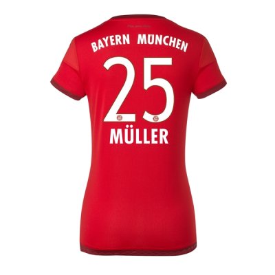 2015-16 Bayern Munich MULLER 25 Home Soccer Jersey Women