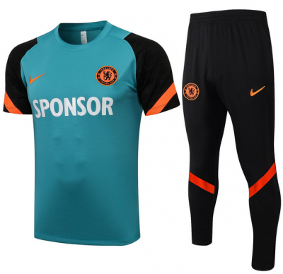 2021-22 Chelsea Green Training Kits Shirt with Pants