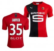 2019-20 Stade Rennais Home Soccer Jersey Shirt Nicolas Janvier #35