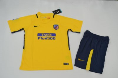 Kids Atletico Madrid 2017-18 Away Soccer Shirt With Shorts