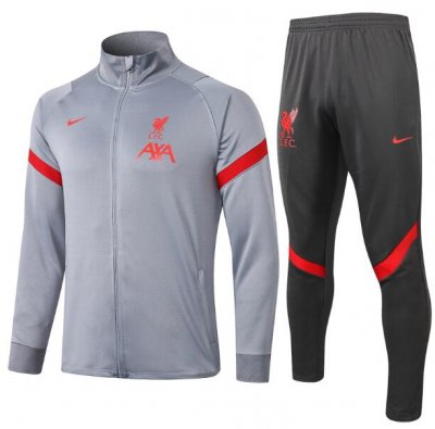 2020-21 Liverpool Light Grey Training Kits Jacket with Pants