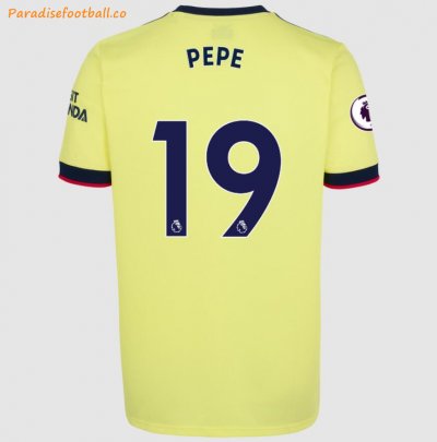 2021-22 Arsenal Away Soccer Jersey Shirt with Nicolas Pepe 19 printing
