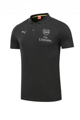 2017-18 Arsenal Black Polo Shirt