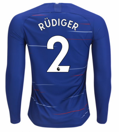 2018-19 Chelsea LS Home Soccer Jersey Shirt Antonio Rudiger #2