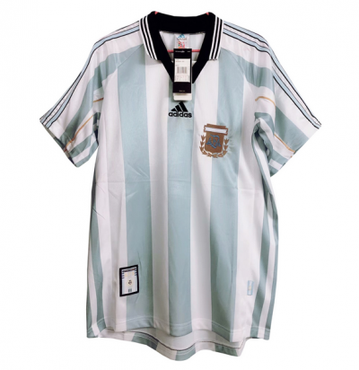 1998 Argentina Retro Home Soccer Jersey Shirt