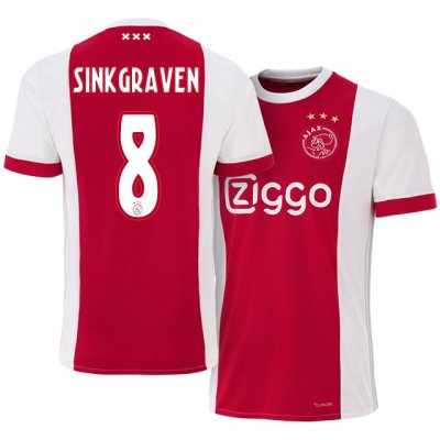 2017-18 Ajax #8 Daley Sinkgraven Home Soccer Jersey