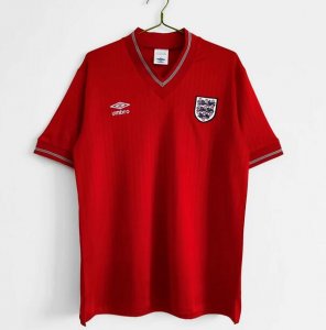1984-87 England Retro Red Away Soccer Jersey Shirt