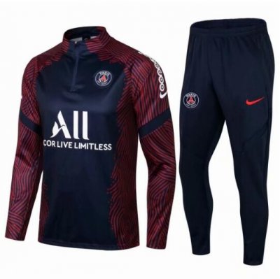 2020-21 PSG Navy Red Training Kits Sweatshirt with Pants