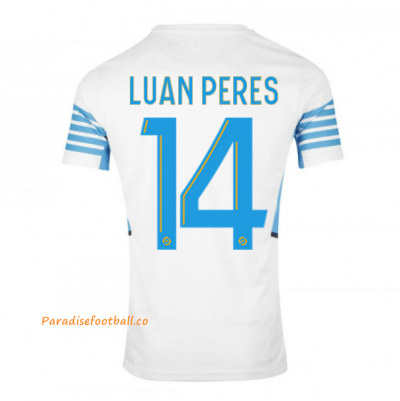 2021-22 Marseille Home Soccer Jersey Shirt with LUAN PERES 14 printing