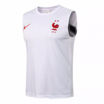 2021-22 France White Soccer Vest T-Shirt