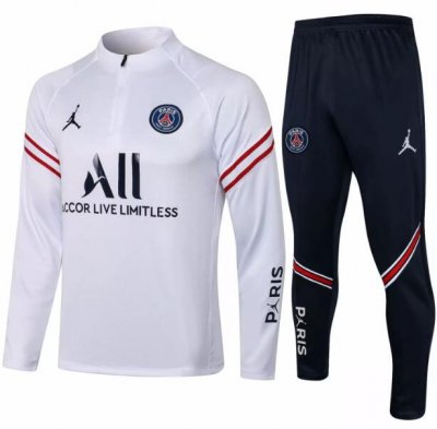 2021-22 PSG x Jordan White Training Kits Sweatshirt with Pants