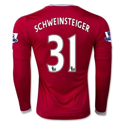 2015-16 Manchester United LS Home Soccer Jersey SCHWEINSTEIGER 31
