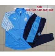2020-21 Olympique Marseille Kids Blue Training Suits Youth Jacket with Pants
