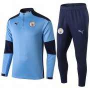 2020-21 Manchester City Navy Blue Training Suits Sweatshirt with Pants