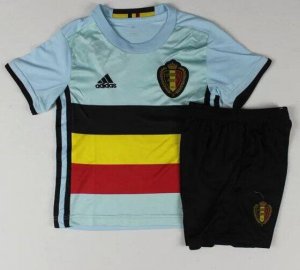 Kids Belgium 2016 Euro Away Soccer Shirt With Shorts