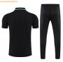 2021-22 Marseille Black Polo Kits Shirt with Pants