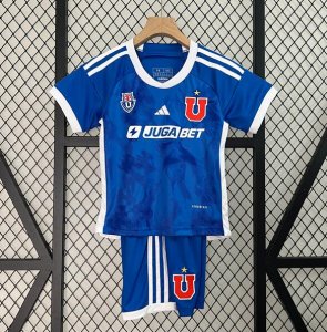 2024-25 Universidad de Chile Kids Home Soccer Kits Shirt With Shorts