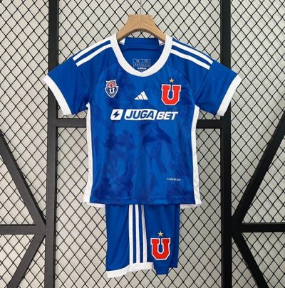 2024-25 Universidad de Chile Kids Home Soccer Kits Shirt With Shorts