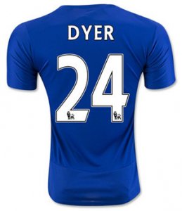 2015-16 Leicester City Dyer #24 Home Soccer Jersey