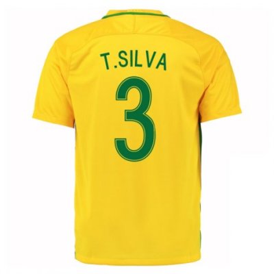 2016 Brazil T.Silva 3 Home Soccer Jersey