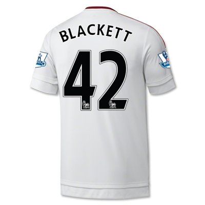 2015-16 Manchester United BLACKETT #42 Away Soccer Jersey