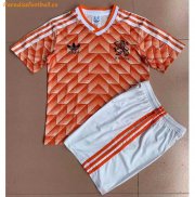 1988 Netherlands Retro Kids Home Soccer Shirt With Shorts