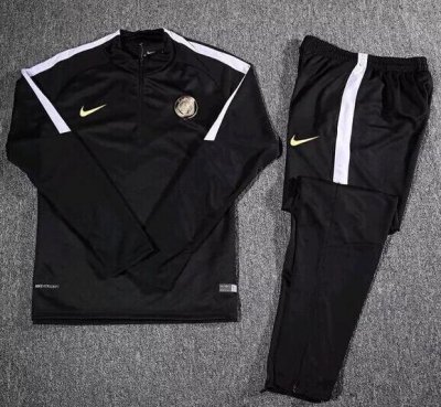 2016-17 PSG Black 1/4 Zip Training Sweat Suits