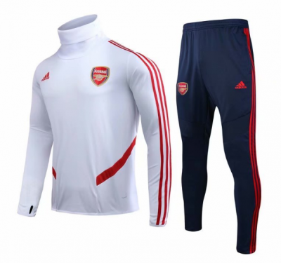 2019-20 Arsenal White High Neck Sweat Shirt Training Kits With Pants