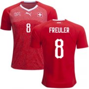 2018 World Cup Switzerland Home Soccer Jersey Shirt Remo Freuler #8