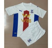 Kids Crystal Palace FC 2020-21 Away White Soccer Kits Shirt With Shorts