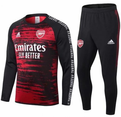 2020-21 Arsenal Red Black Training Suits Sweatshirt with Pants
