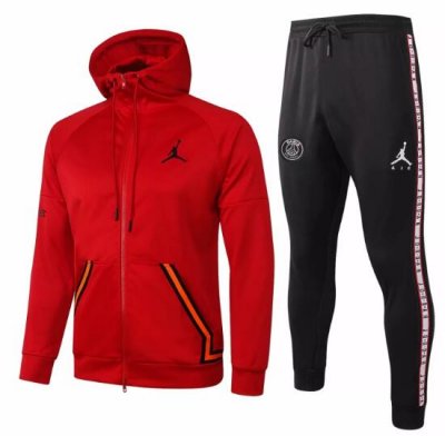 2020-21 PSG Jordan Red Hoodie Jacket Training Kits with Pants