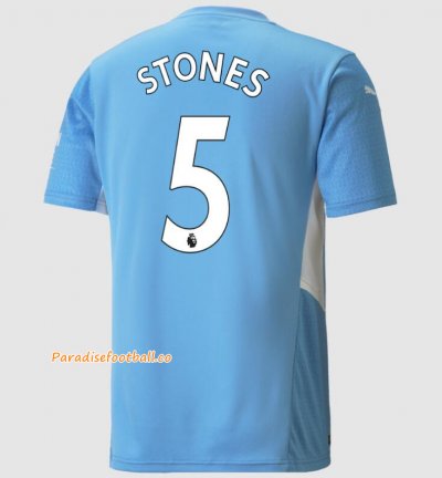 2021-22 Manchester City Home Soccer Jersey Shirt with John Stones 5 printing