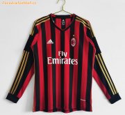 2013-14 AC Milan Retro Long Sleeve Home Soccer Jersey Shirt