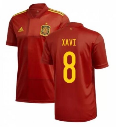 2020 EURO Spain Home Soccer Jersey Shirt XAVI 8