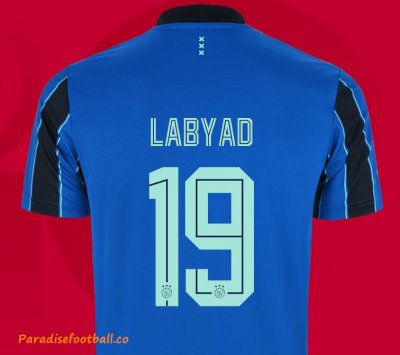 2021-22 Ajax Away Soccer Jersey Shirt with Labyad 19 printing