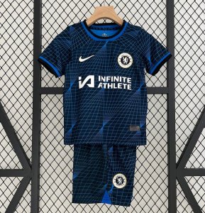 2023-24 Chelsea Kids Away Soccer Kits Shirt with Shorts & Sponsor