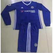 Kids Chelsea 2016-17 LS Home Soccer Shirt with Shorts